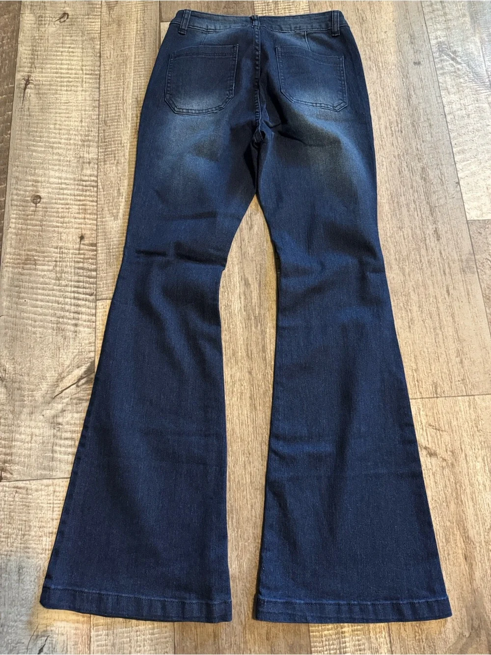 SUPER-SOFT Lace-Up Dark Blue Flare Jeans for Women- size 7